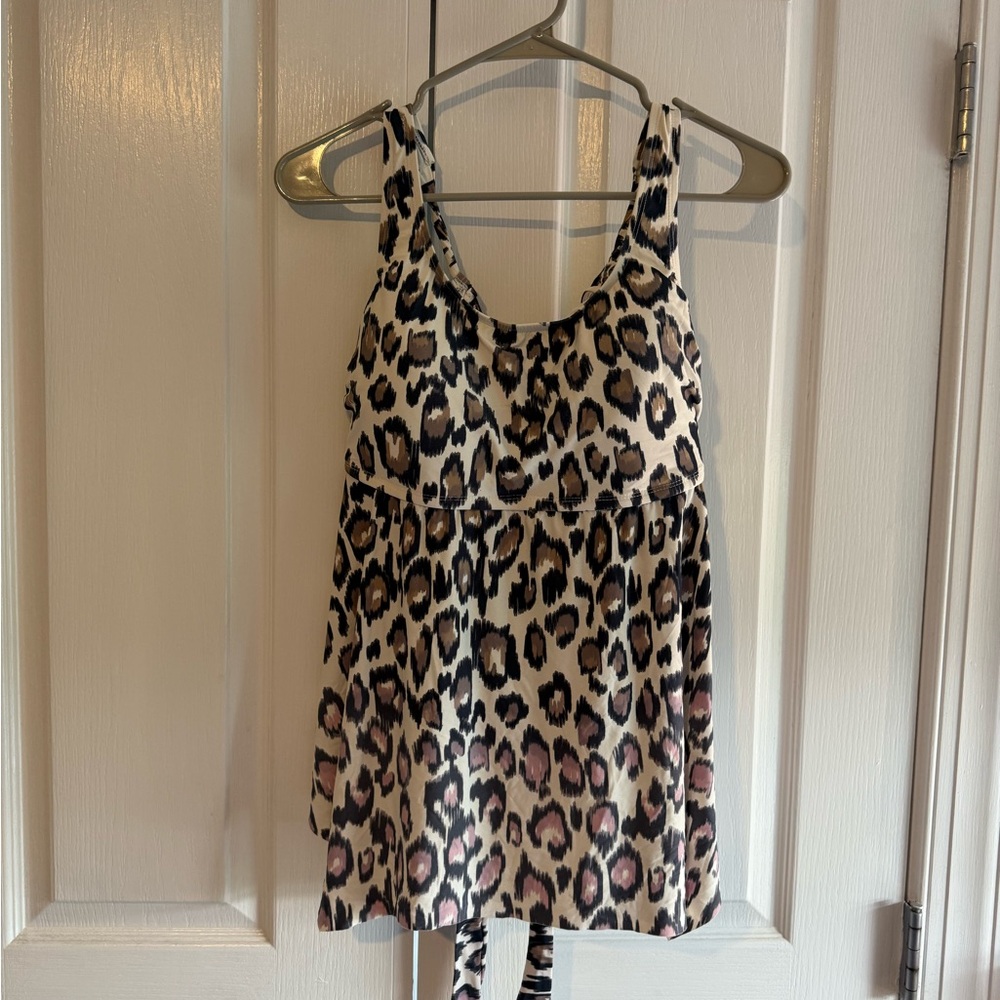 Leopard Print Swim Tankini Top